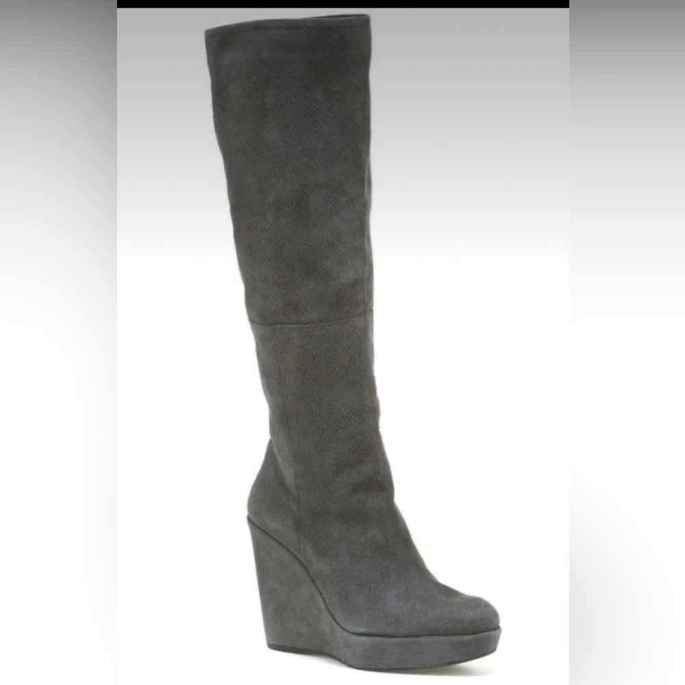 Stuart Weitzman Grey Molten Wedge Boots